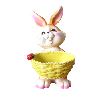 

1PC Resin Lightweight Cartoon Rabbit Durable Adorable Flowerpot Plant Pot Succulent Planter For Garden Home Decoration