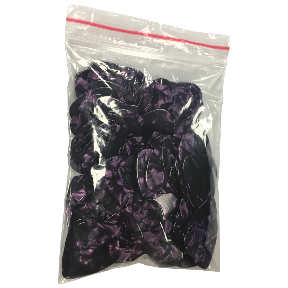 Purple Pearl 0.71mm Medium Gauge Celluloid Guitar Picks Plectrums 100 pcs Lots