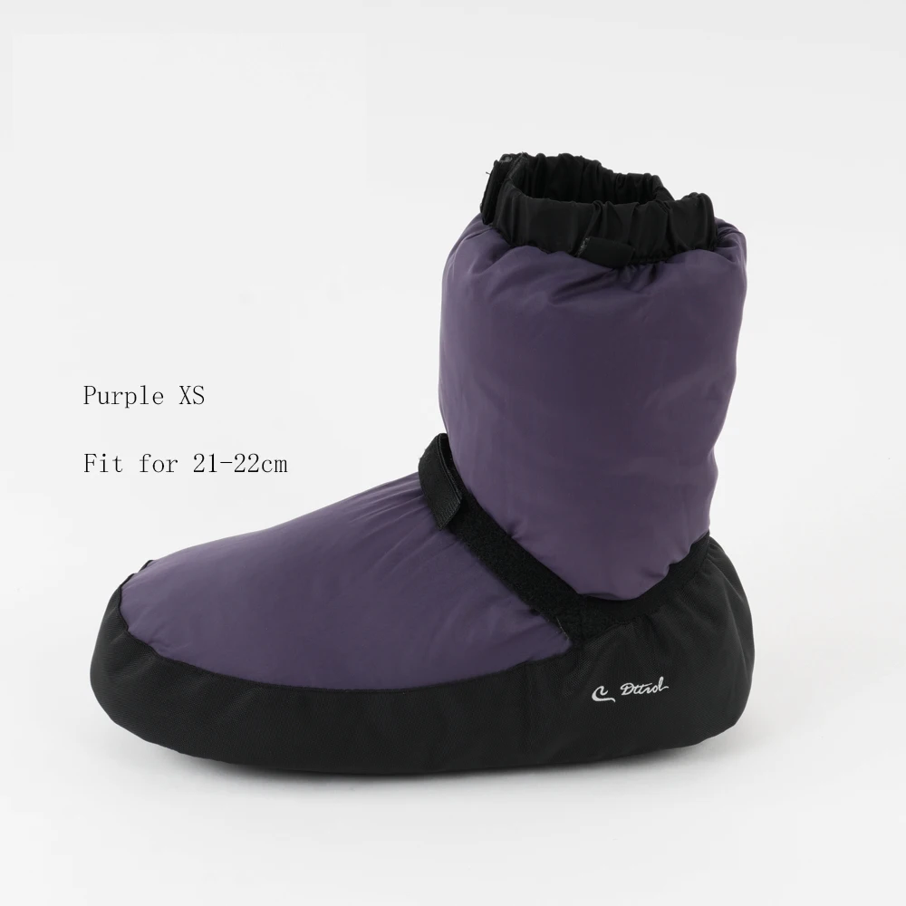purple XS Теплые сапоги для балета, для танцев, для девушек, балетная теплая обувь, для балета, замок, Фло, для балерины, теплые ботиночки, серый/черный/фиолетовый, танцевальная одежда - Цвет: purple XS