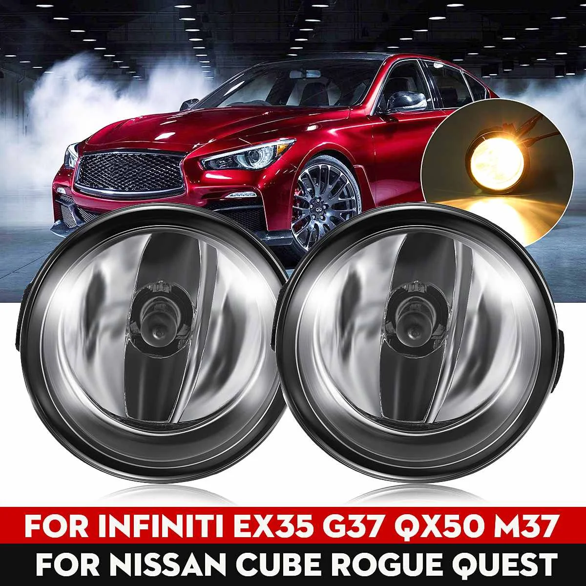 

2x 12V H11 Car Front Bumper Fog Light Bulb for Nissan Juke Rouge Versa for Infiniti EX35 FX35 FX45 2009 2010 2011 2012 2013 2014