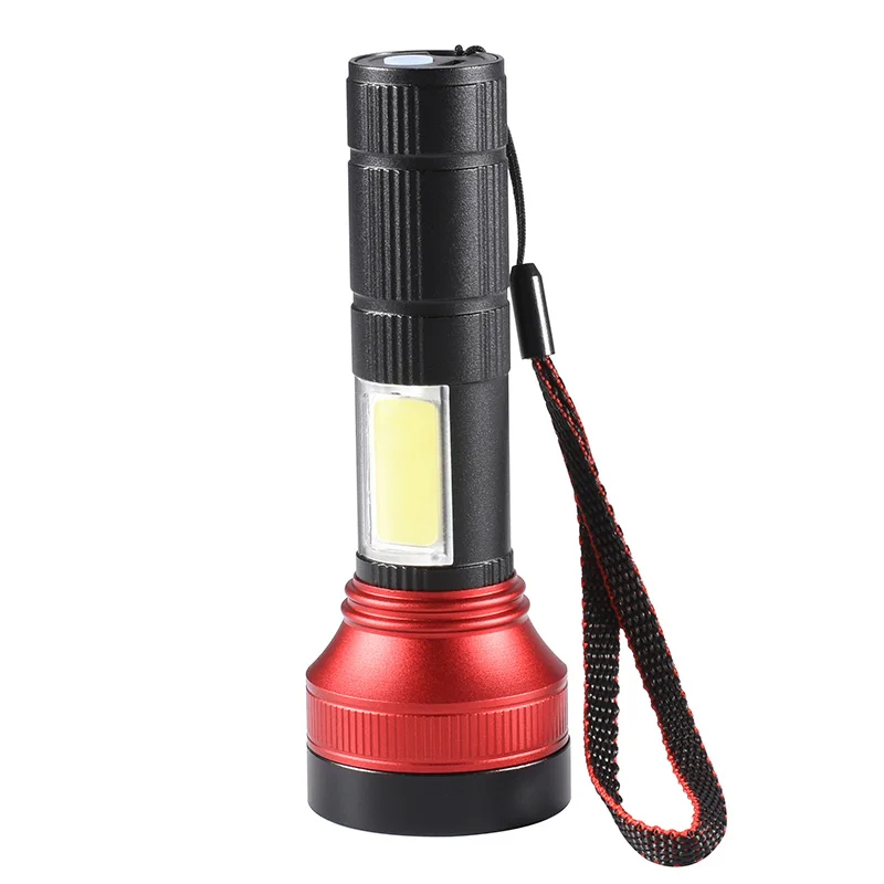 COBA portable led flash light osram torch cob tactical flashlight 3 modes 2000LM waterproof usb rechargeable built-in battery