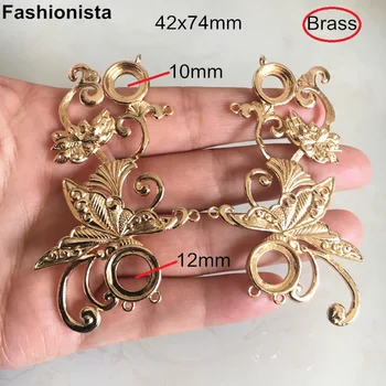 

Large Butterfly Pendant Tray,Gold/Silver Brass Casted Morning Glory Flower Butterfly Pendant With 10mm 12mm Cabochon Settings