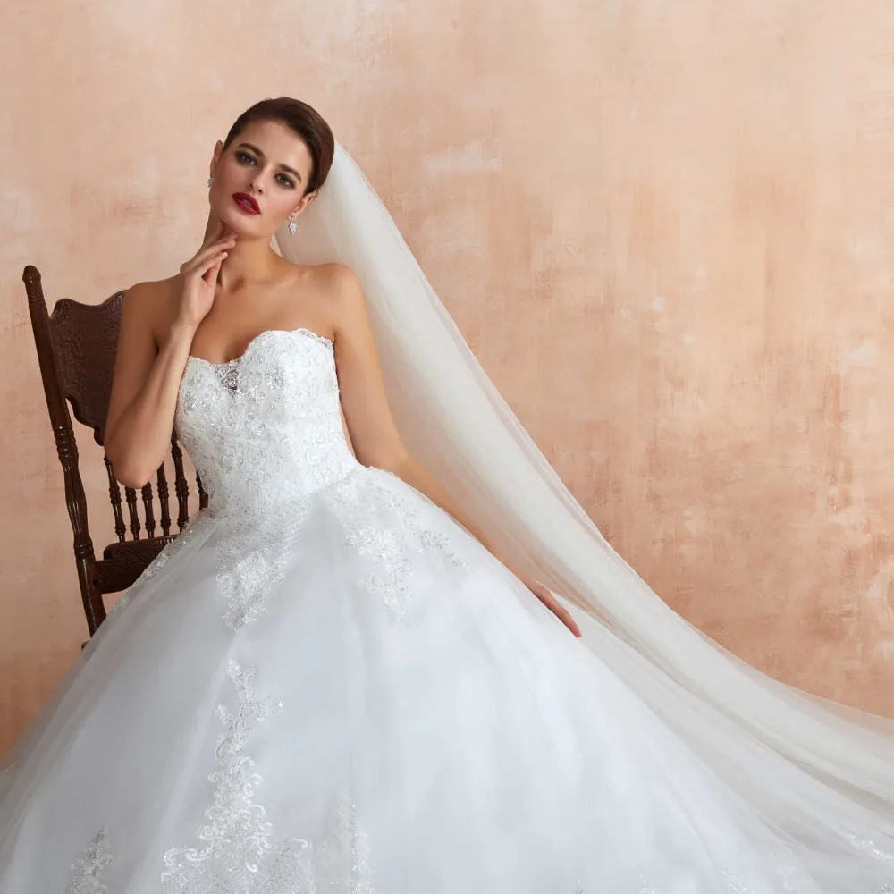 Lakshmigown модное кружевное свадебное платье с аппликацией сексуальное, с лифом сердечком, с открытой спиной, со шнуровкой, свадебное платье с длинным подолом
