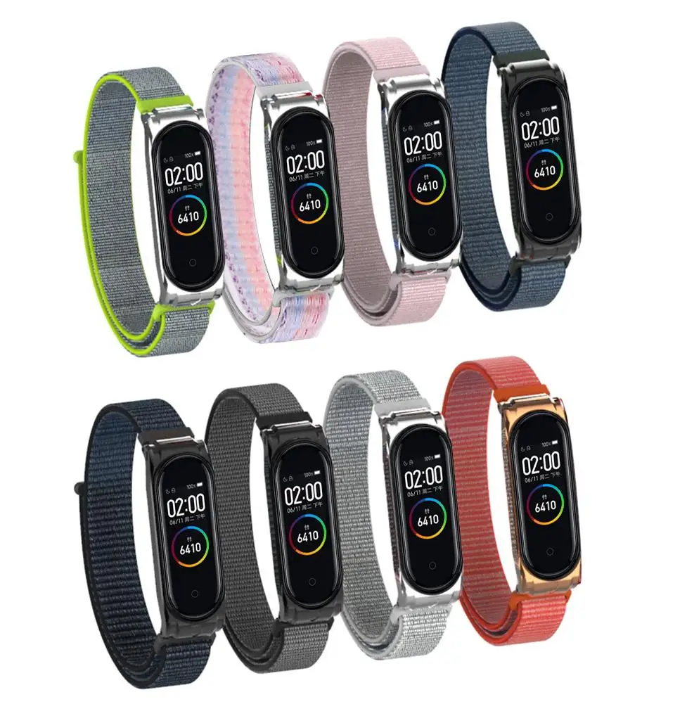 Смарт-часы, нейлоновый браслет, ремешок для часов, спортивный ремешок, сменный нейлоновый ремешок для Xiaomi mi, 3 mi Band 4, браслет