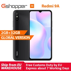 Глобальная версия Xiaomi Redmi 9A мобильный телефон 2 ГБ 32 ГБ MTK Helio G25 Восьмиядерный 6,53 дюймэкран 5000 мАч 13мп задняя камера смартфон