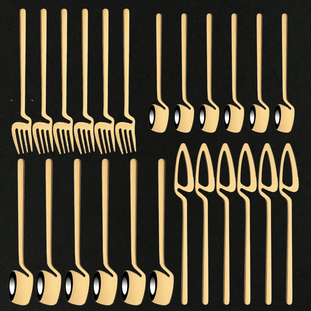 

Mirror Gold Cutlery Set Knife Fork Tea Spoon Dinner Tableware Set 18/10 Stainless Steel Dinnerware Set Bar Party Silverware Set