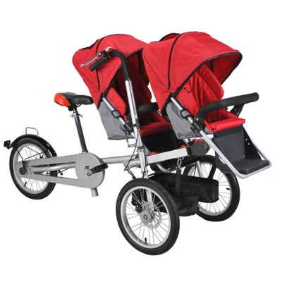 Taga twins nucia двойной ребенок мама коляска трехколесный велосипед - Цвет: red taga stroller