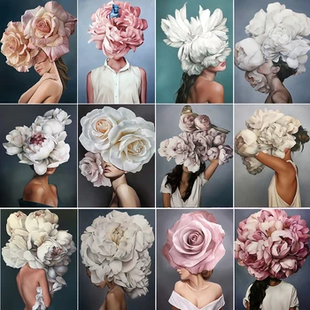 

Painting By Numbers Flower Girl DIY Coloring By Numbers HandPainted Kits Drawing Canvas Pictures Figure Home Decor Toy Gift