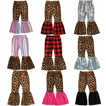 

Fashion 9 Colors Infant Kids Baby Girl Pants Clothes Leopard Patchwork Flares Leggings Pants Trousers Outfit 1-6Y