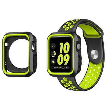 

Silicone Bumper For Apple Watch Case 44mm 40mm iWatch case 42mm/38mm soft Protector cover Apple watch 5 4 3 2 1 Accessories