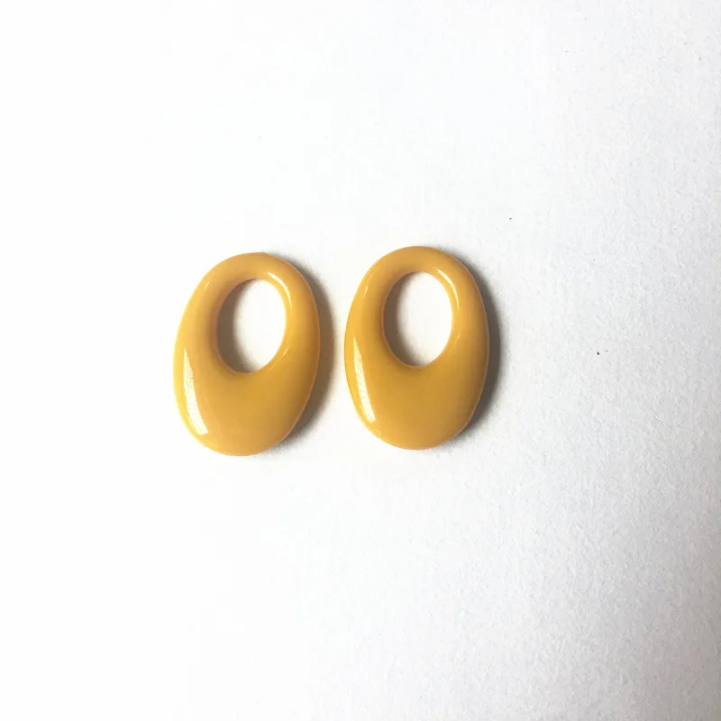 mustard yellow Новое поступление! 33x23 мм 100 шт/партия сплошной Акриловый Овальный Шарм для сережек аксессуары, детали для серег, изготовление ювелирных изделий DIY - Цвет: mustard yellow
