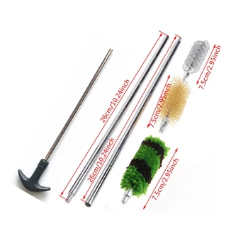 

6Pcs/Set Aluminum Hunting Accessories 12G Gauge Cleaning Tool Brush Gun Hunting Rifle Gun Cleaning Tool Rod Brush Cleaning Kit