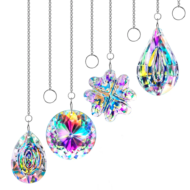 H & D – attrape-soleil suspendu en cristal AB, 120mm, ornement de fenêtre,  prismes arc-en-ciel, fabrication de lustre, pendentif en cristal pour  décoration de jardin et de maison - AliExpress