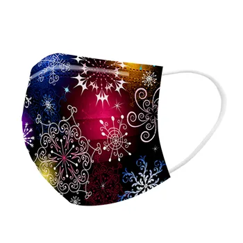 

10/30pcs Children Christmas Mask Disposable Fireworks Print Breathable Elastic Mouth Face Mask 3 Layers Ply Filter Earloops Mask