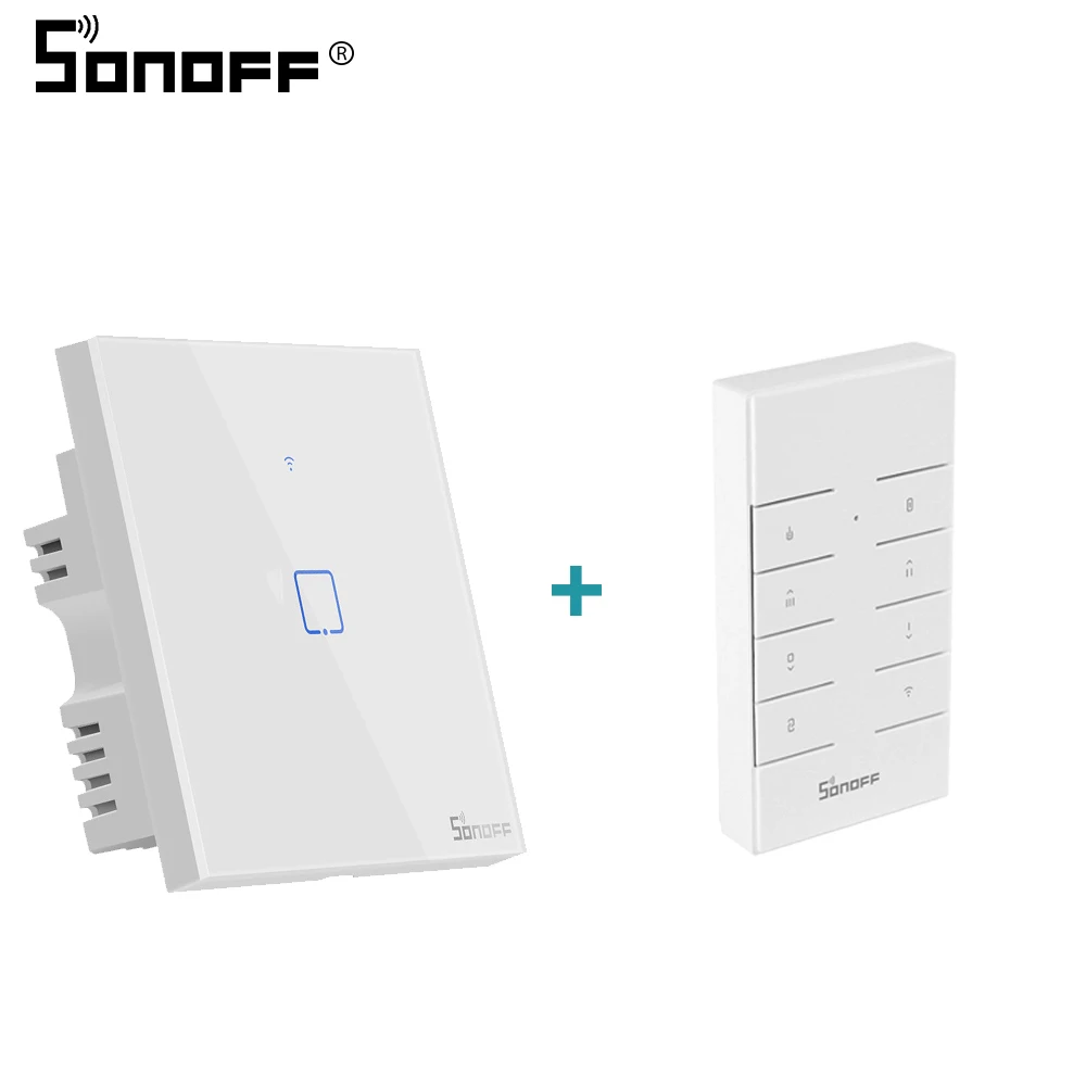 Sonoff TX RF Wifi переключатель T2 220 В светильник ЕС/Великобритания/США 1 банда Сенсорная панель 433 МГц управление для Google Home/Alexa умный дом автоматизация - Комплект: T2 UK remote control