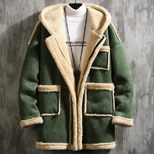 Кожаная куртка с капюшоном из искусственного меха, пальто, ВИНТАЖНЫЕ пальто, зимние мужские пальто из искусственного меха, XXXXL 5XL, японский и корейский стиль, B750