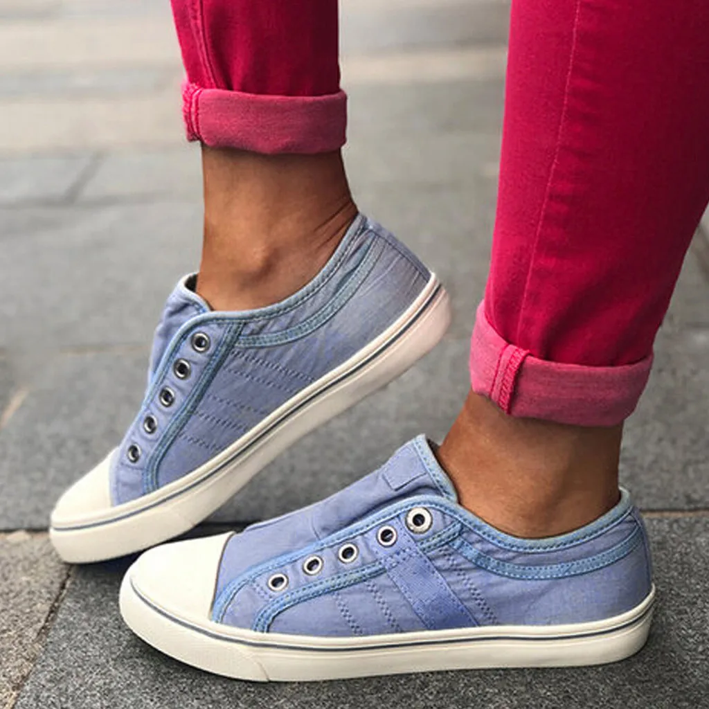 Повседневная парусиновая обувь для взрослых; женская обувь на плоской подошве; однотонные удобные кроссовки на плоской подошве; женская обувь без шнуровки; женская обувь; женские кроссовки; A3094