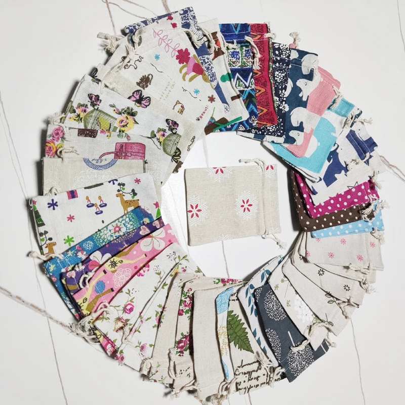 

25pcs Multiple Cotton Drawstring Jewelry Bags Gift Packaging Bag Line Cotton Drawstring Bag for Jewelry Packaging Storage Pouch