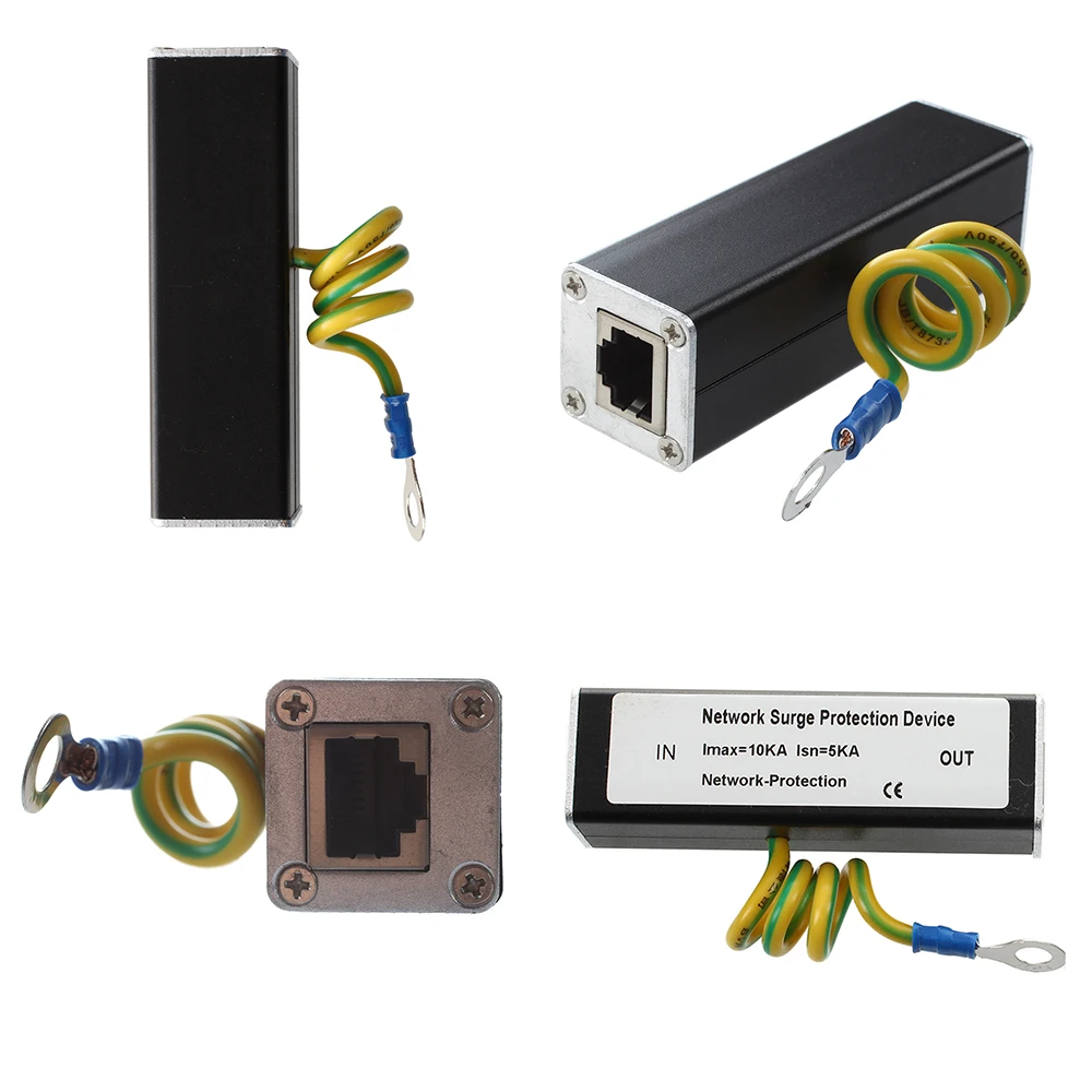 CAT5 CAT6 протектор PoE+ Gigabit 1000 MBS RJ45 разъем RJ45 разъем ethernet Защита от перенапряжения гром молниеотвод POE гигабит