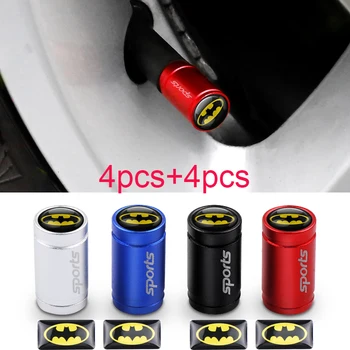 

8Pcs Car Styling Aluminum alloy Batman Logo Automobiles Car Wheel Tire Valve Stems Caps Auto Modified Decorative sticker