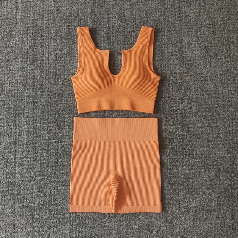 2/4/6PCS Seamless Women Yoga Set Workout Sportswear Fitness Bra Sport Pants Gym Clothing High Waist Leggings Shorts Sports Suits