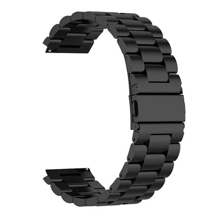 Steel Black Металлический ремешок из нержавеющей стали для Xiaomi Amazfit Bip/Stratos 2/Pace/GTS GTR 42 мм 47 мм ремешок для huawei Watch GT 2 полосы для Galaxy - Цвет: Steel Black