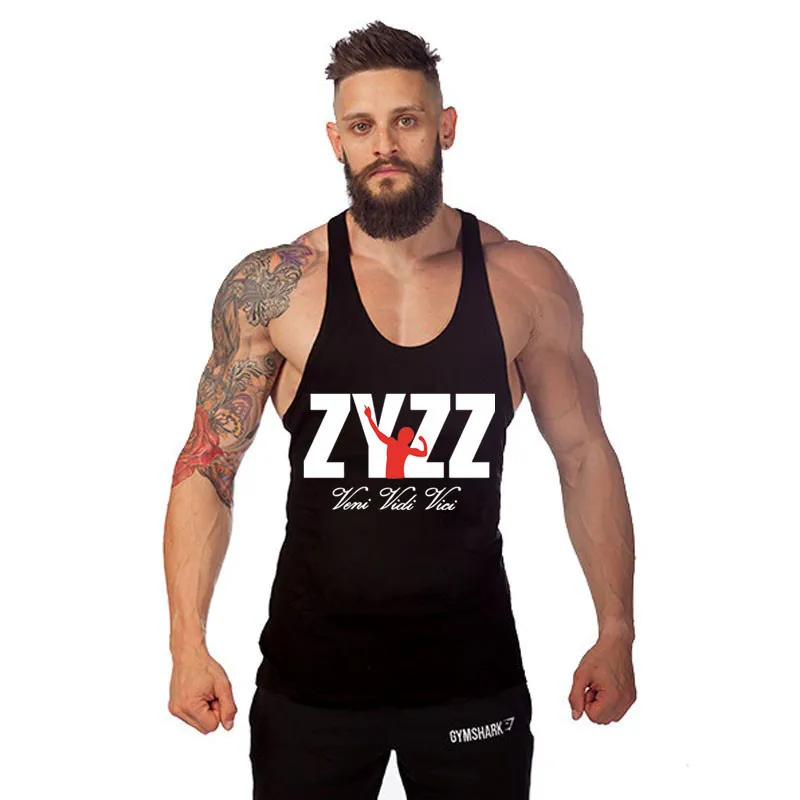 

New Style Europe And America Healthy Beauty Fitness Men Printed I-shaped zyzz Men's Pure Cotton Genuine Product Men'S Wear MEN'S