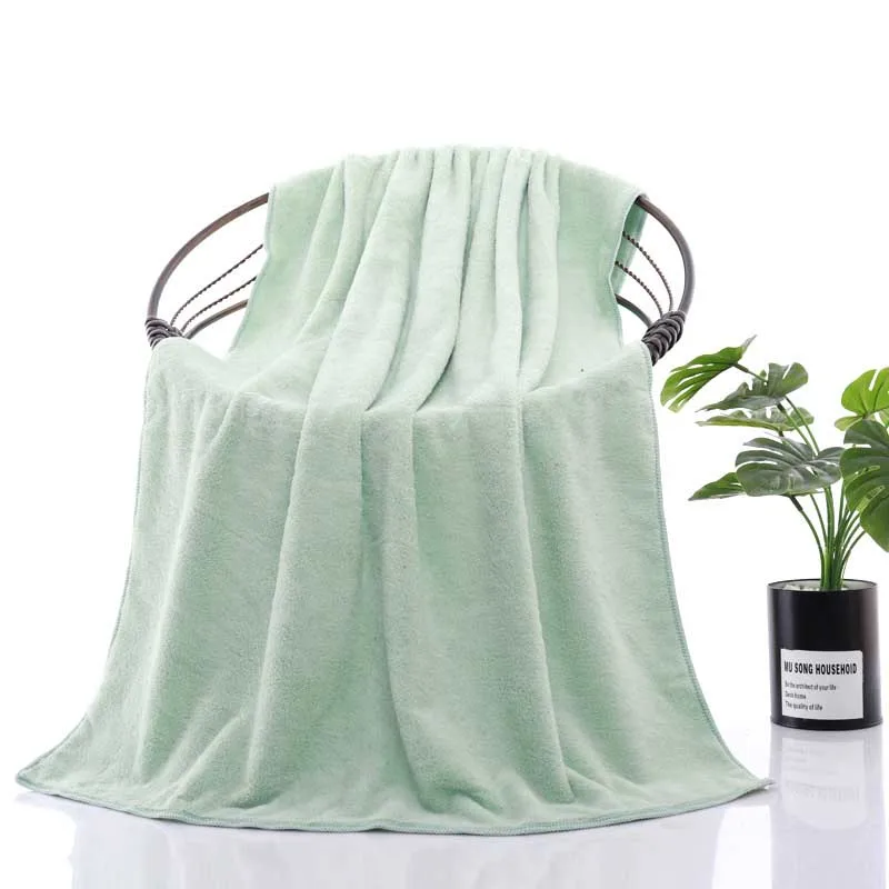 Коралловое флисовое полотенце для ванной комнаты s для взрослых, серое, розовое, фиолетовое банное полотенце для лица, плотное Подарочное полотенце s 35x75 см/70x140 см - Color: green
