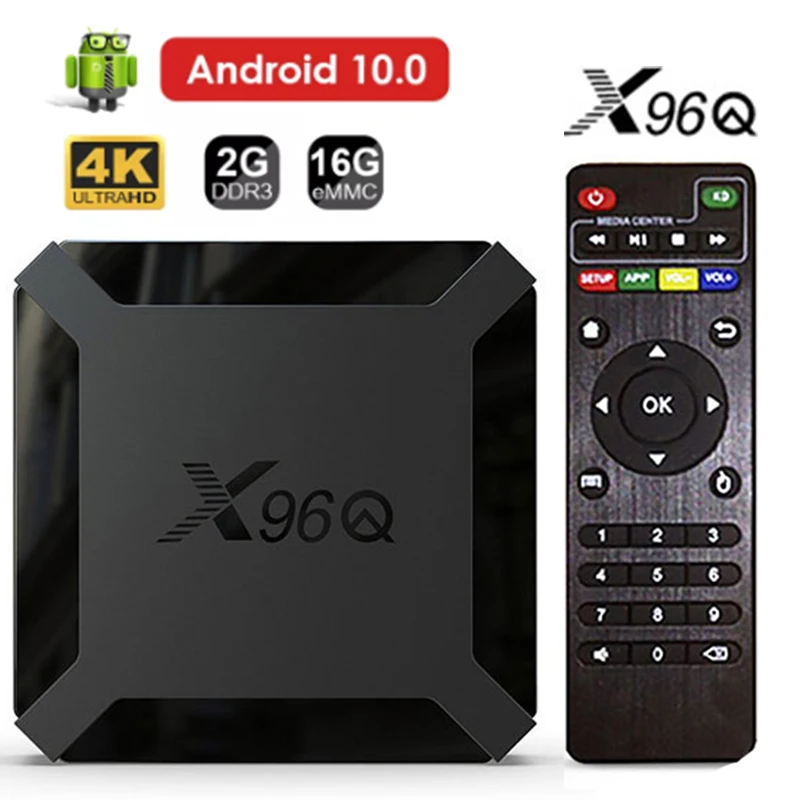 2021 новейшая Смарт ТВ-приставка x96q Android Amlogic S905W4 четырехъядерный x96 q 1 ГБ 8 2 Гб 16