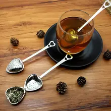 2 шт./лот в форме сердца ситечко для чая из нержавеющей стали ложка-ситечко для чая чайные зажимы фильтр кухонный гаджет кофе травы Специи фильтр