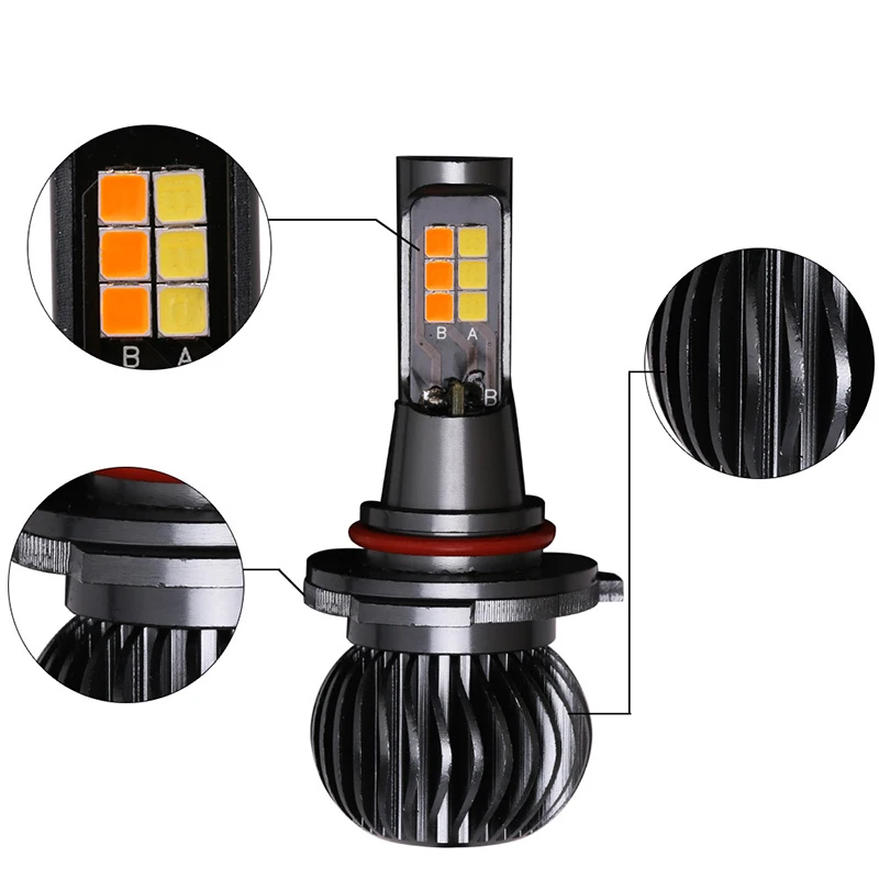 2 шт. Автомобильные светодиодные лампы H4 H1 H3 H7 H11 880 9005 9006 HB3 HB4|Передние LED-фары для