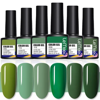 

Lemooc Green Blue Colors Series UV Gel Nail Polish Led Nail Gel Varnish Rose Nail Gel Base Top Matte Coat Nail Art DIY Design