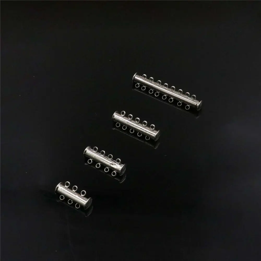 

3PCS 2/3/4/5/8 Row Alloy Tube Clasp Fittings Accessory Silver-plate DIY Loose Beads Hand Maded Necklace Bracelet Women Jewelry