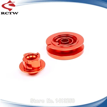 

CNC Metal Rope Wheel and Turbine Set Fit Easily Starting Pull Starter for 1/5 Hpi Rofun Rovan Km Baja Losi Engines Rc Car Parts