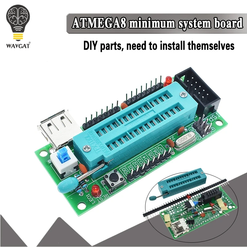 

ATmega8 ATmega48 ATMEGA88 Development Board AVR (NO Chip) New Diy Electronic Module Diy Kit Pcb Board USB Interface