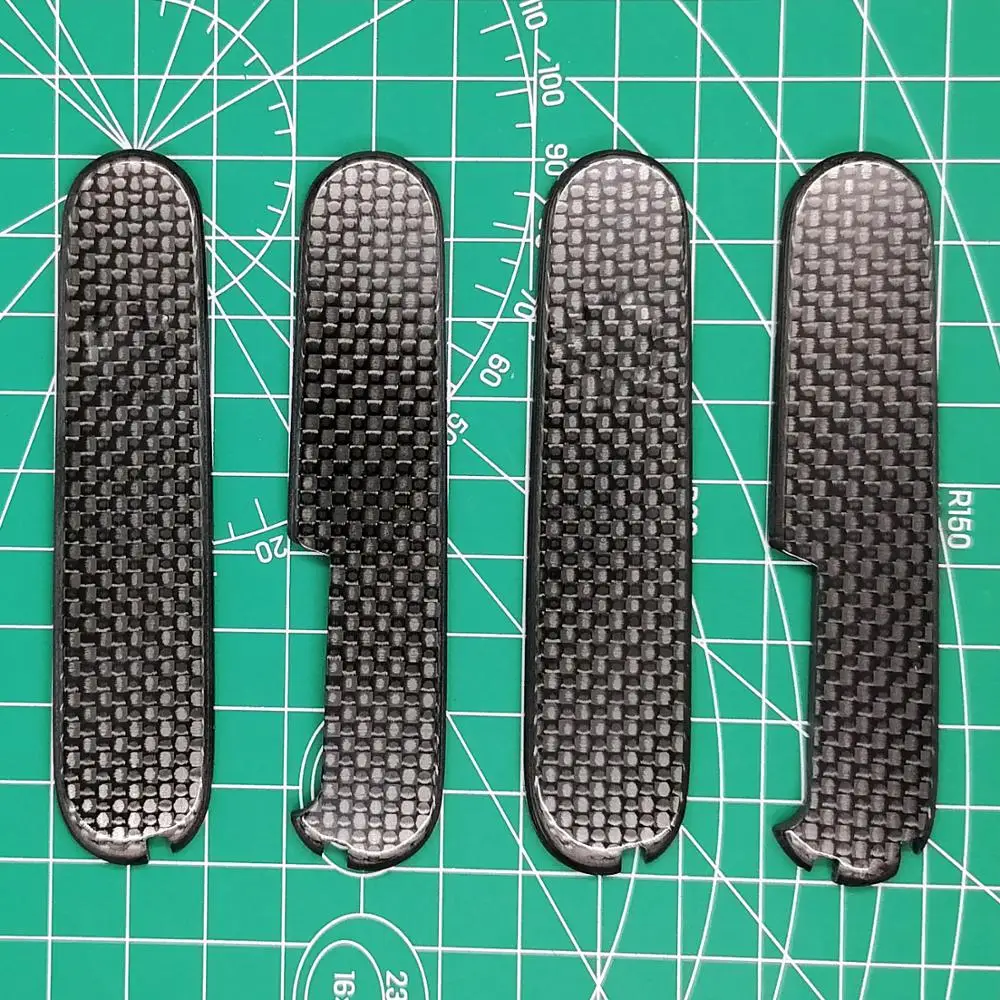Custom Made 3K Full Carbon Fiber Saber Knife Handle Scales 91mm for Victorinox Swiss Army Knife Replacement Scales