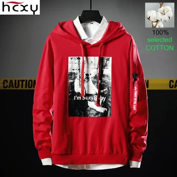 

HCXY 2019 Autumn New Men's Hooded Sweatshirt 100% Cotton Casual Youth Print Sweatshirt Men Hoodies Boys Sweat Comfortable