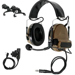 Auriculares tácticos de tiro, protección auditiva para captación electrónica, adaptador de pista para casco ARC (CB)