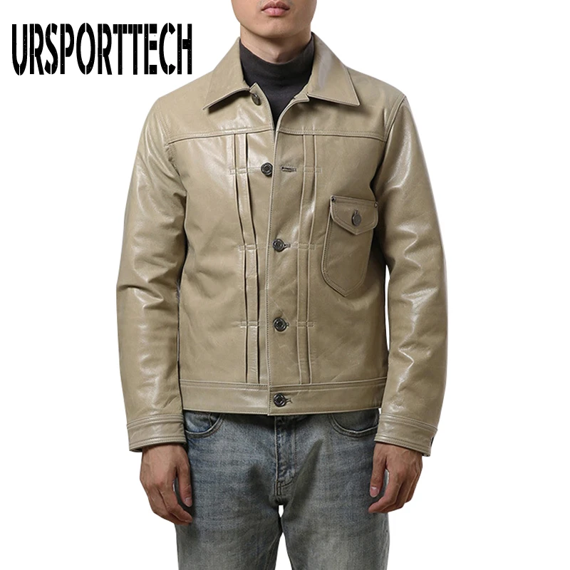 半価特売 高品質ブランド防水本革ジャケット男性厚く暖かいファッションスリムフィットクールシープスキンレザーコートクラシック日本 格安 Microclin Com