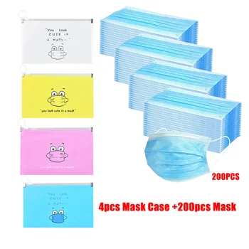 

Blue Mask + Mask Case Set Face Mask mascarilla 3ply Protection Facemask mascarillas masque mascarilla con diseño mondkapjes