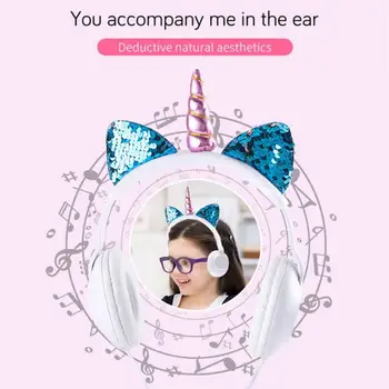 

Cute Wired Headphone With Microphone Girls Daughter Music Stereo Earphone Computer Mobile Phone Gamer Headset Kids Gift