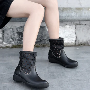 

Artmu Original Hollow Genuine Leather Boots Vintage Handmade Wedge Heels Ankle Boots Star Breathable Cool Boots Comfortable