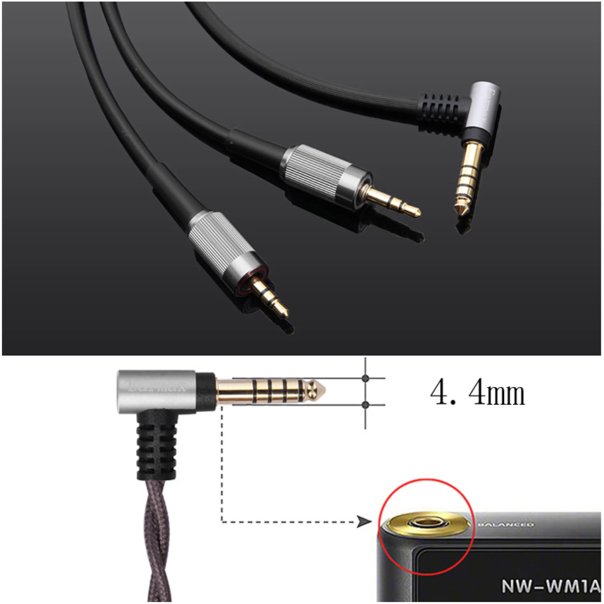 4.4 Millimetri Spine Hifi Bilanciato Cavo Audio Cavo Per Sony Mdr Z7 Z7M2 Mdr Z1R Cuffie 6Ft Linea Nera