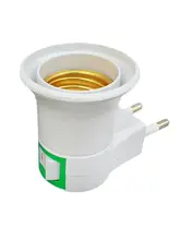  1PC Hot Sell Practical White E27 LED Light Socket To EU Plug Holder Adapter Converter ON/OFF For Bulb Lamp 