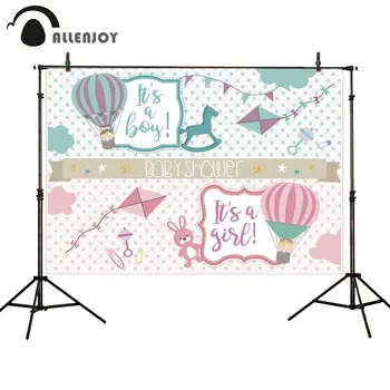 

Allenjoy gender reveal photo studio backdrop for baby shower boy girl decoration kidsroom newborn photography props background