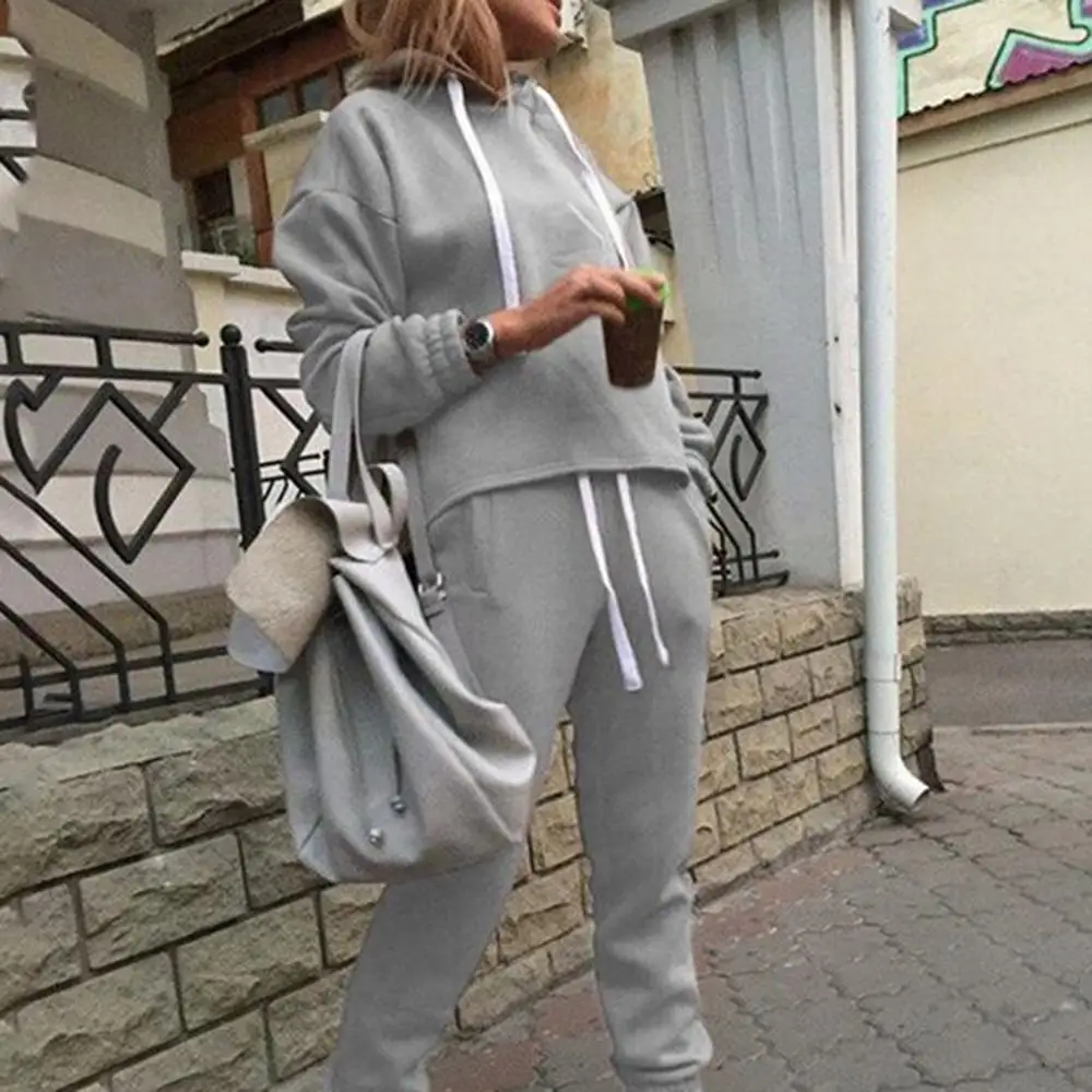 New Casual Tracksuit for Women Two Piece Set Hoodies Tight Sportswear 2 Pieces Running Sports Suit for Women Suits