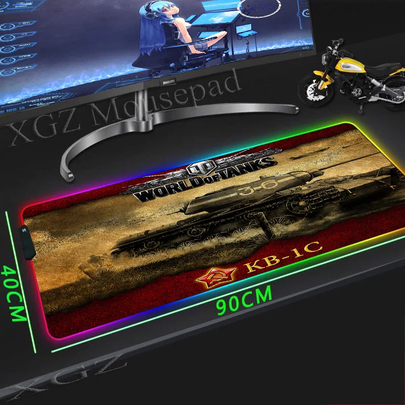 Большой коврик для мыши XGZ с RGB-подсветкой и фиксацией по краям аниме ваш любимый