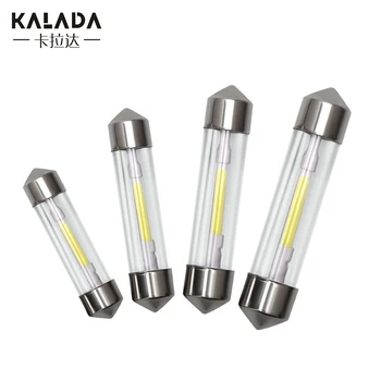 자동차 번호판용 LED 도어 트렁크 라이트 돔 램프, 1X 유리 하우징 COB 필라멘트, C5W C10W 페스툰 31 36 39 41mm, 6000K 전구 12V