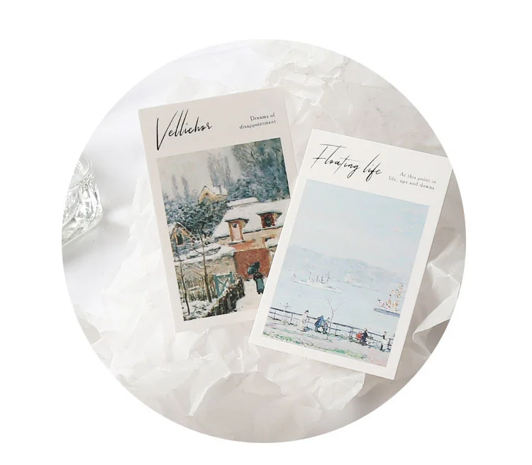 28pcs Small Postcard Cartoon Famous Painting Message Card Writable Bookmark Greeting Lomo Wall Decoration Paper Stationery Gift