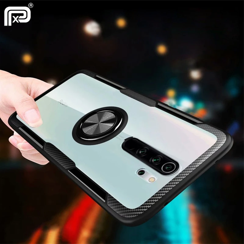 Transparent Acrylic Ring Holder Case For Xiaomi Redmi Note 8 pro mi 9 lite 7 Pro 5 Mi se Hard |